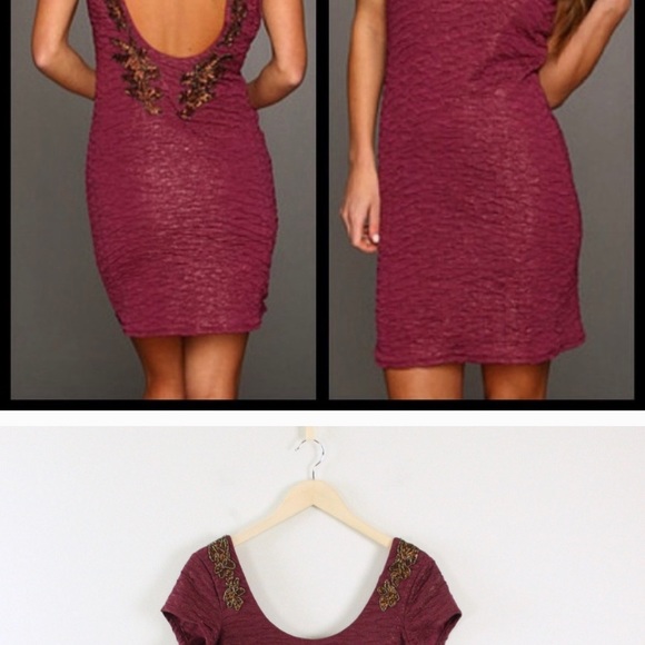 Free People Beaded Scoop Back Bodycon Dress - Picture 2 of 4